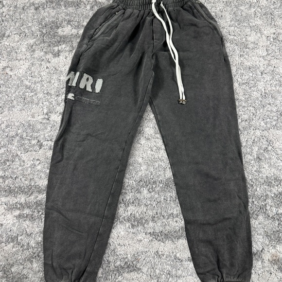 AMIRI Distressed Washed Light Black Sweatpants Men's Large - Picture 1 of 7